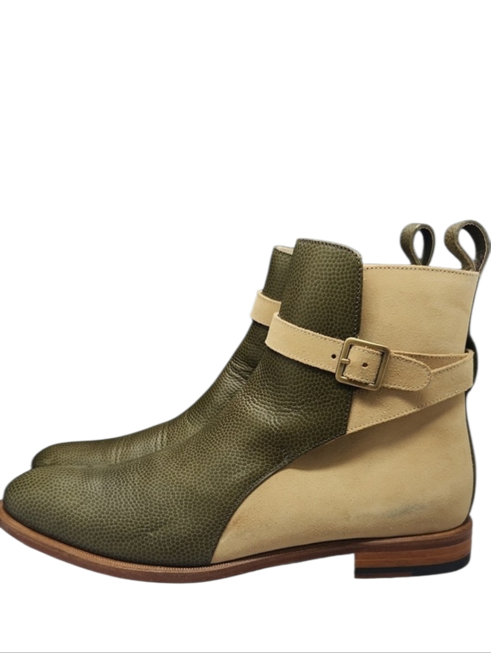 Caffaro The‎ Runway Judphor Green Sand Boots Size 8